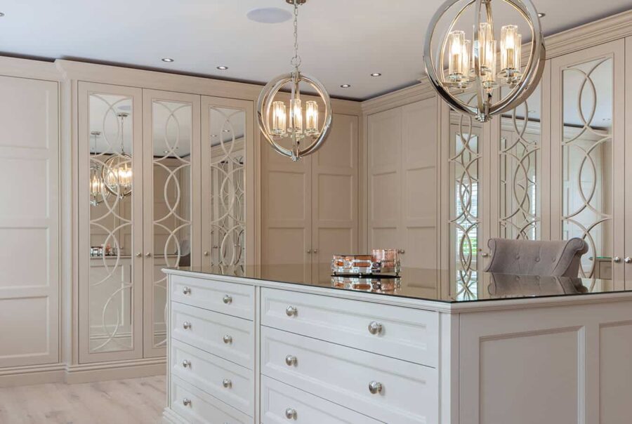 Elegant walk-in wardrobe