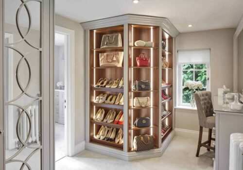 Walk-in closet with an elegant design
