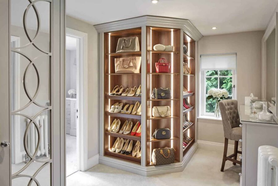 Walk-in closet with an elegant design