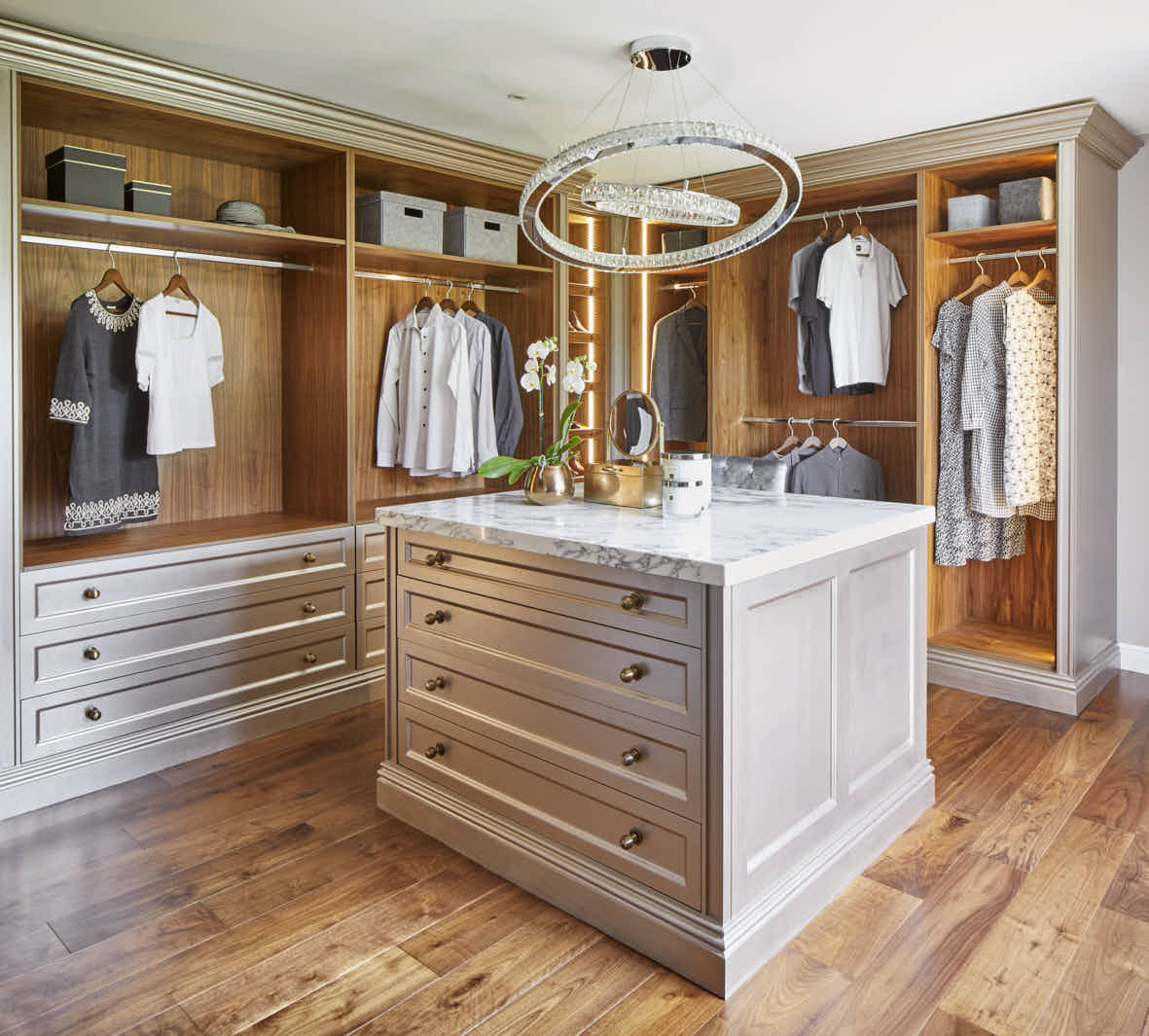 Luxury walk-in wardrobe