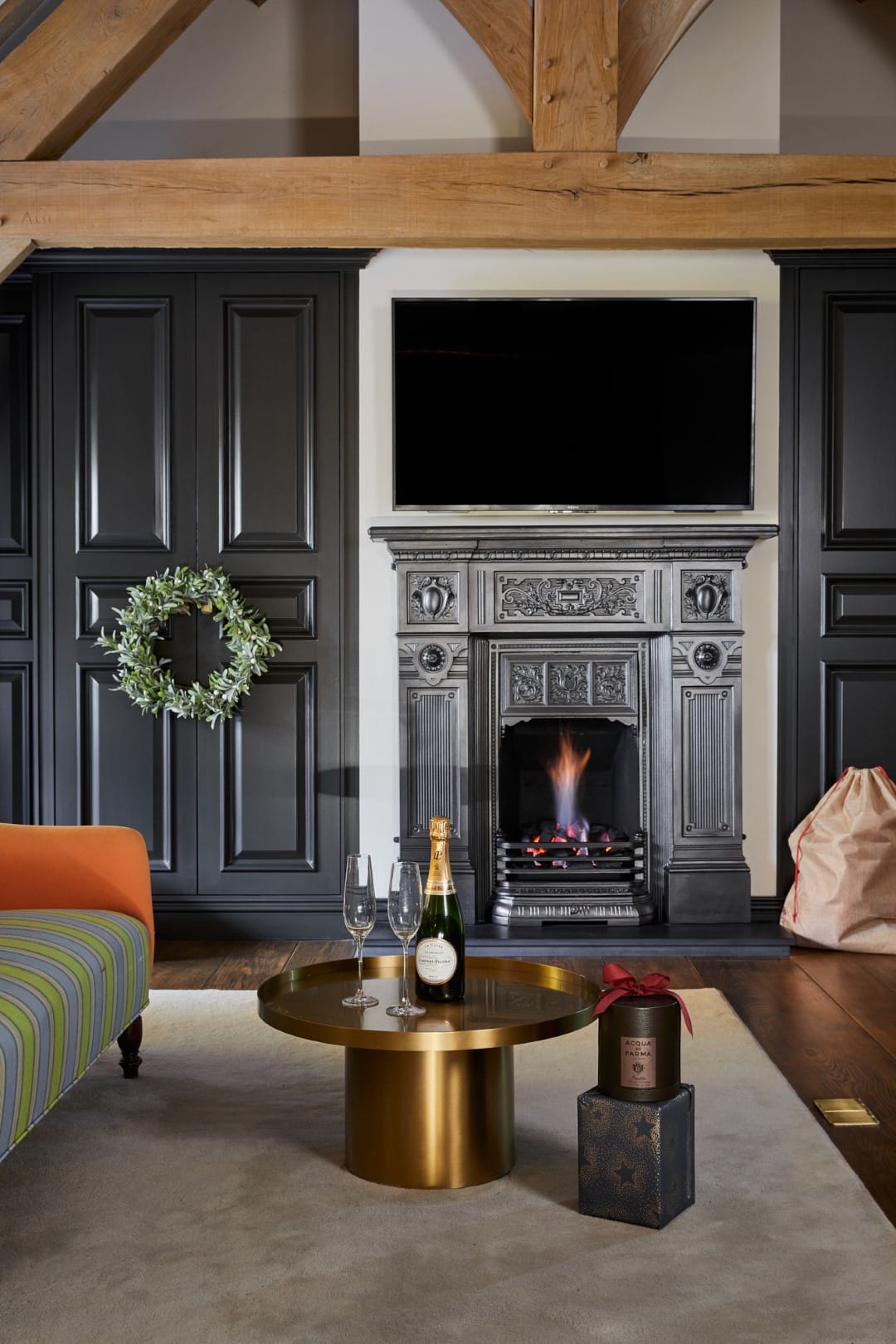 Warm and cosy atmosphere of a classic fireplace design