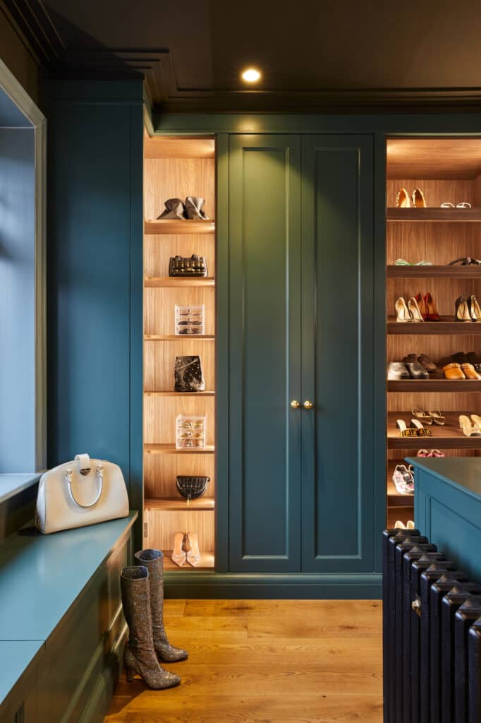 Birchington 17 Classic Fitted Wardrobes in dark green by The Heritage Wardrobe Company