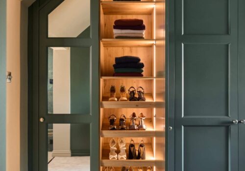 Victorian style dressing room cupboard with Balmoral style mirrored doors