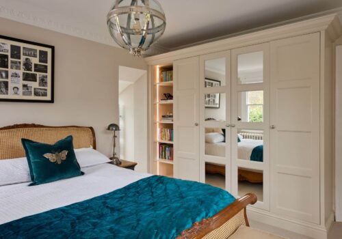 Fitted mirrored wardrobe with LED lighting