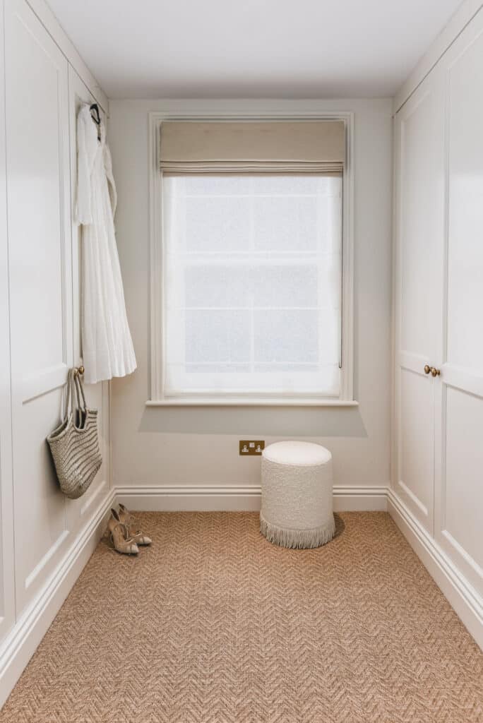Millie_wardrobe8_creditAnnaButcher Tilford style fitted wardrobes in Millie Mackintosh dressing room