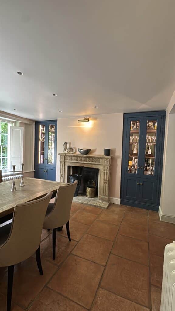 image00002 Bespoke drinks cabinets in an alcove either side of a fireplace - made by The Heritage Wardrobe Company