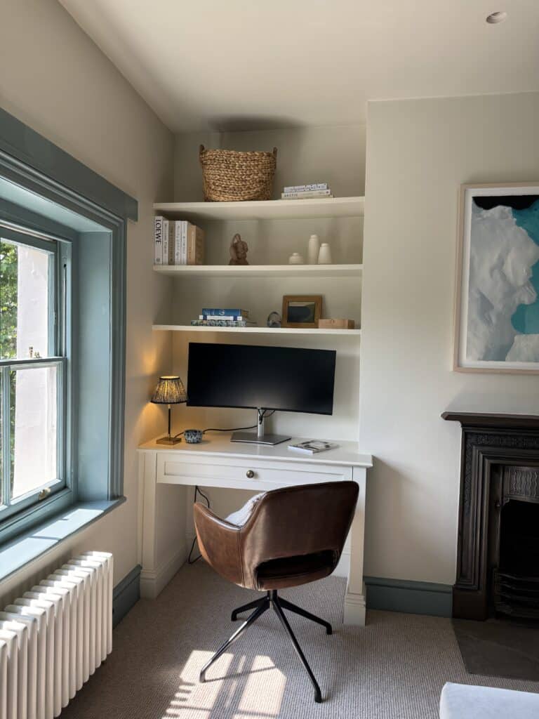 image00059 Built-in desk and bookcases in alcove.